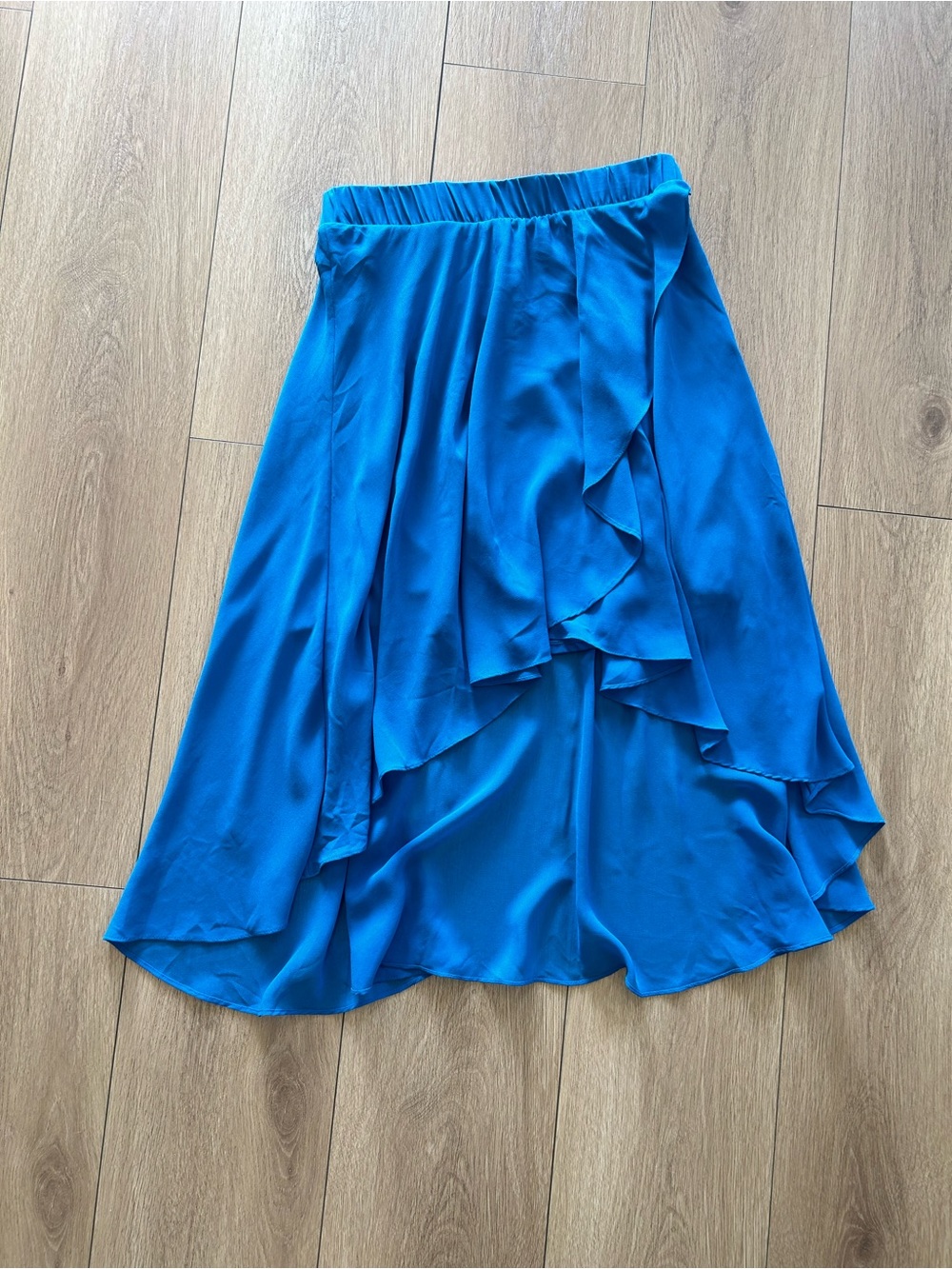 bebe Electric Blue Ruffle High-Low Skirt